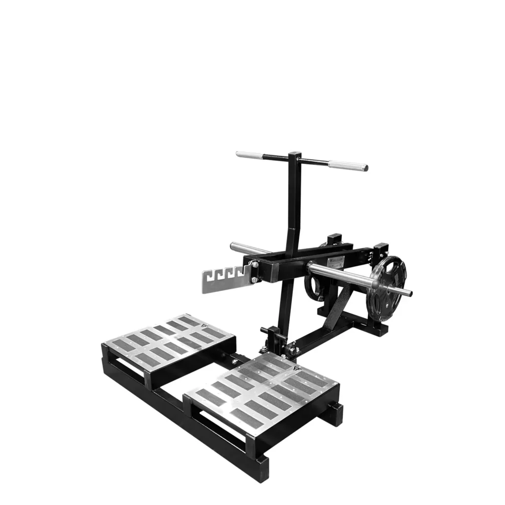 Plate-loaded D8XX belt squat machine viewed from the front