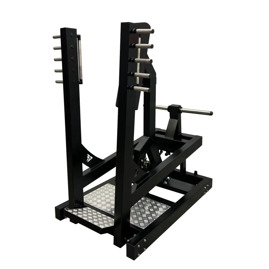 Side angle showing the ergonomic design of the A6 Standing Chest Press for gym workouts