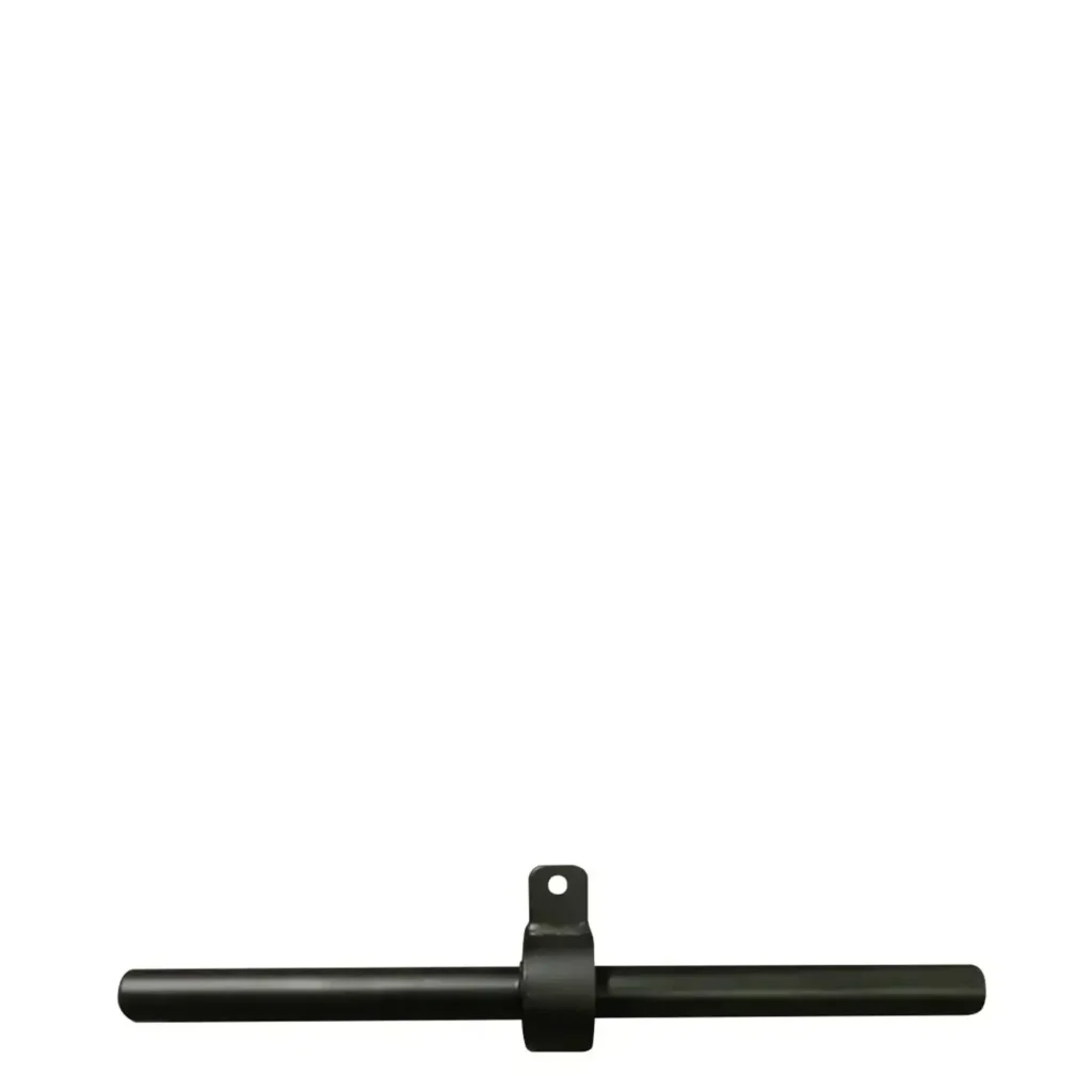 A black piece of equipment for weight training handle attachment with a central mounting bracket. Made of durable steel, this handle is designed for cable machines, allowing for a firm and balanced grip during various strength exercises like seated rows and lat pulldowns.