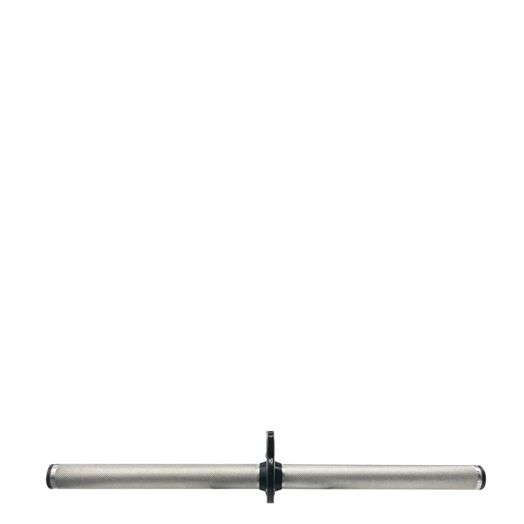 A black piece of equipment for weight training handle attachment with a central mounting bracket. Made of durable steel, this handle is designed for cable machines, allowing for a firm and balanced grip during various strength exercises like seated rows and lat pulldowns.