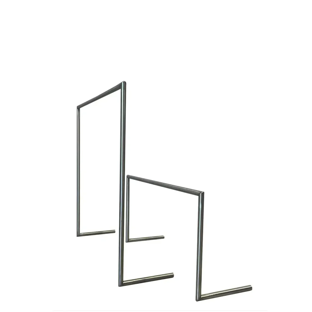 A set of two high-quality steel structure training hurdles. The minimalist and durable design makes them ideal for gym equipment used in agility drills, plyometric training, and speed workouts.