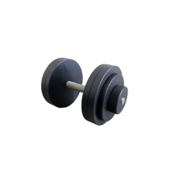 A sturdy adjustable dumbbell with a compact, high-density design, featuring a metal grip and stackable weight plates. This high-performance piece of equipment is great for strength-training exercises and is suitable for both commercial gyms and home fitness routines.
