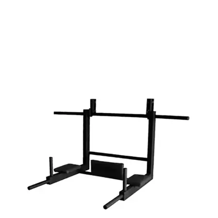 K2 Pull Up and Dip Bars designed as multifunctional gym equipment for effective fitness and strength workout routines, featuring padded supports and multiple grip positions.