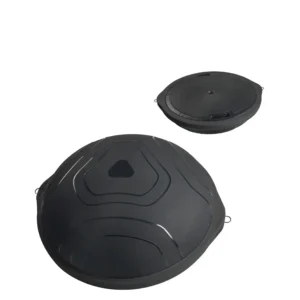 TG–6 Balance Ball in black, shown top and bottom, designed for core, stability, and strength-training exercises as part of functional gym equipment.