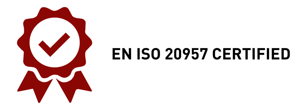 Gym Factory gym equipment certified according to EN ISO 20957 safety and durability standards