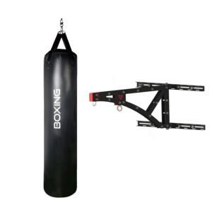 Heavy boxing punching bag with wall mounted bracket for boxing, MMA and fitness training